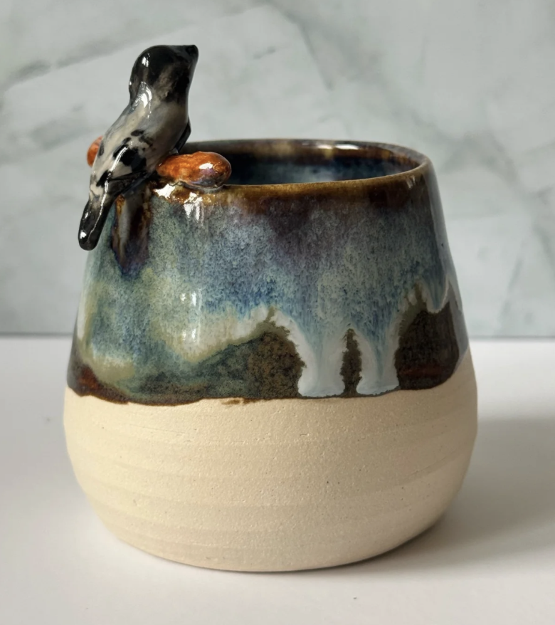Ellice's bird ceramic vessel